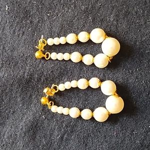 Avon Faux pearl hoop earrings